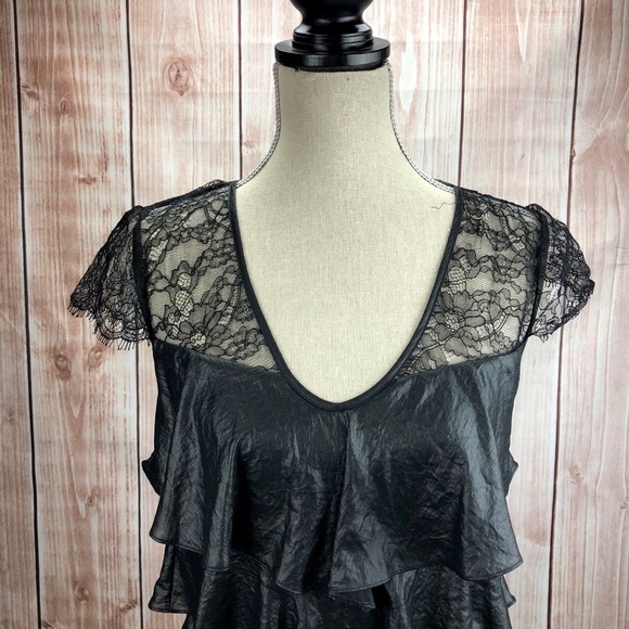 💕SALE💕BCBGMaXazria Black Ruffle dress - Picture 4 of 7